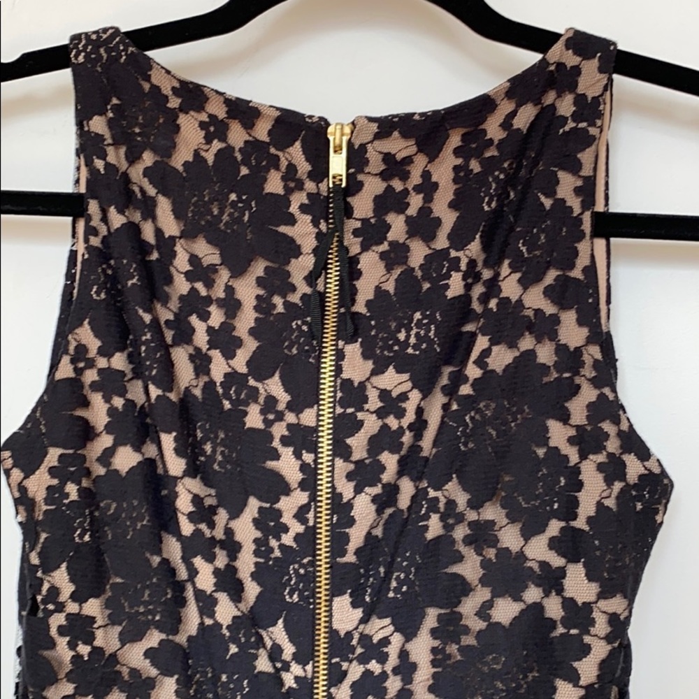 Form Fitting Black Lace Dress with Ruching - Picture 6 of 8